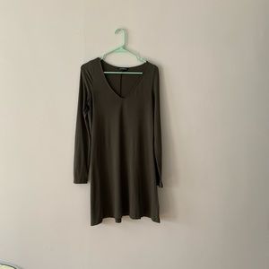 Army green Long Sleeve Dress